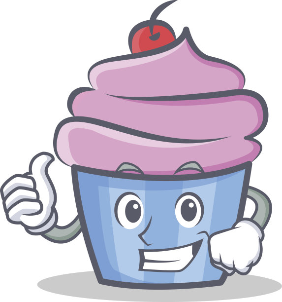 骄傲的纸杯蛋糕人物卡通风格矢量插图图片下载