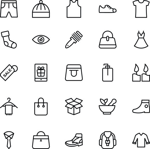 时尚线矢量图标5图片下载