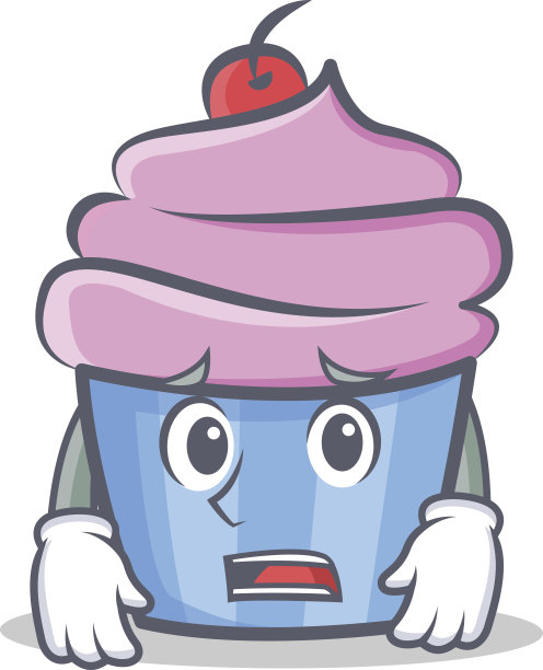 恐怕纸杯蛋糕人物卡通风格矢量插图图片下载