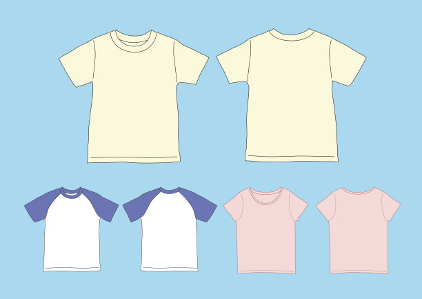 t恤模板/拉格兰袖，女士，图片下载