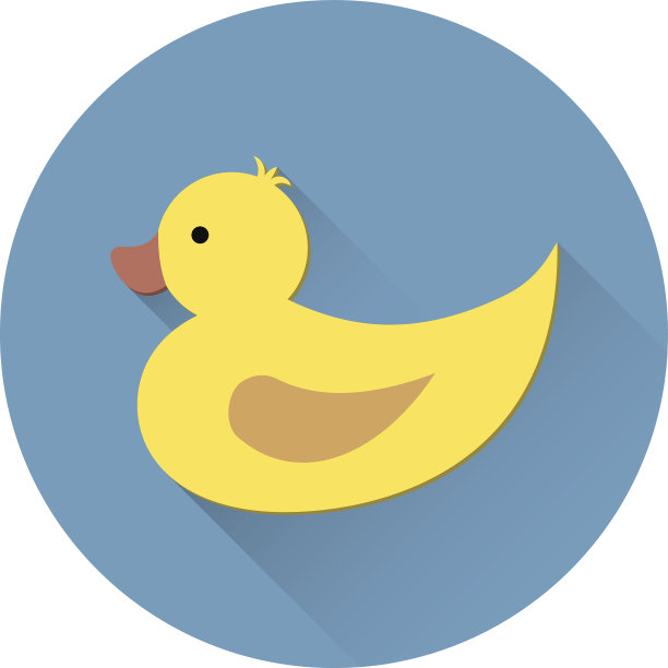 鸭子图标在平坦的风格图片下载