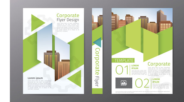 商业宣传册或传单模板;年度报告或书籍封面布局图片下载