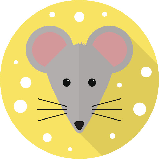 老鼠和奶酪的扁平风格图片下载