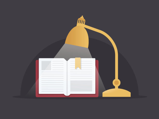 打开书和台灯图片下载