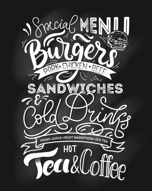 快餐的黑板菜单图片下载