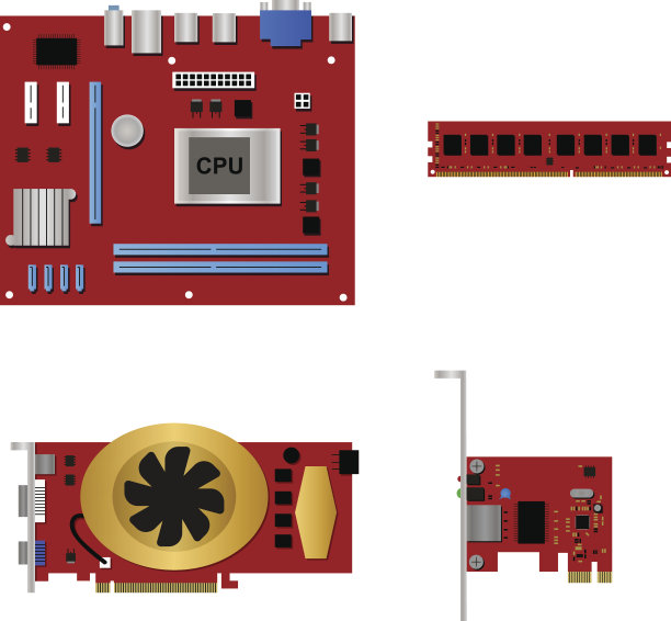 计算机部件组图片下载