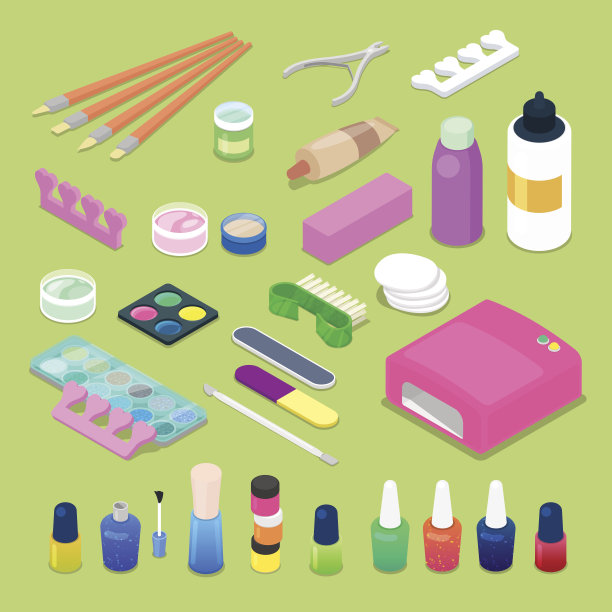 指甲和足疗等距工具。化妆品及配件图片下载