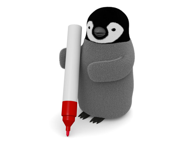 企鹅和笔图片下载