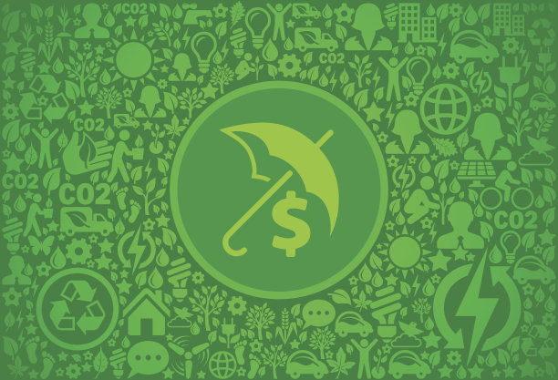 货币保险环境绿色矢量图标模式图片下载