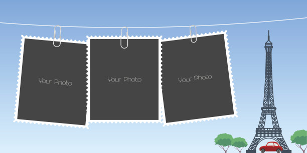 拼贴的相框矢量插图图片下载