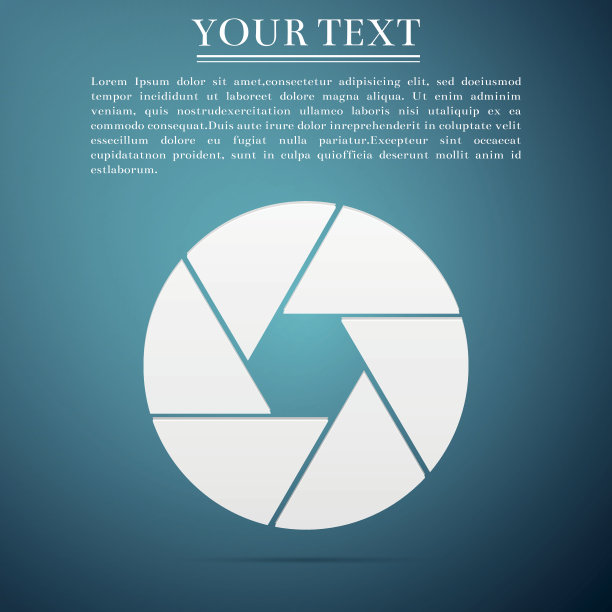 相机快门平面图标上的蓝色背景。矢量图图片下载