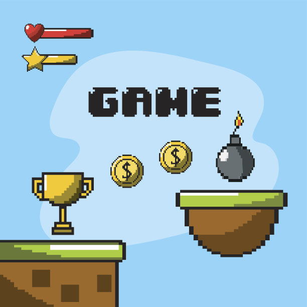 带有图形设计角色的电子游戏图片下载