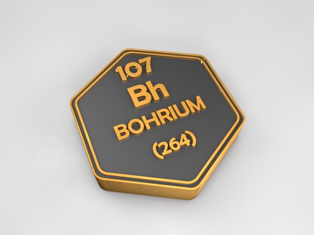 Bohrium - Bh -化学元素周期表六角形三维渲染图片下载
