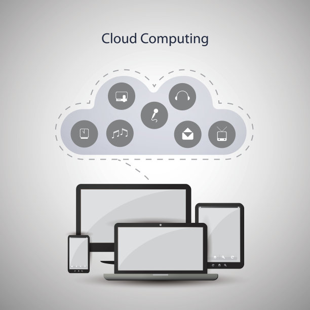 带图标的云计算设计概念图片下载