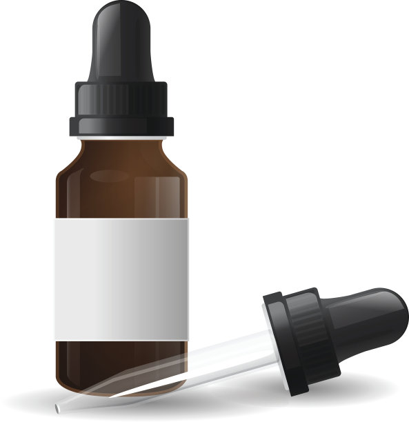 深色玻璃瓶与滴管-插图图片下载