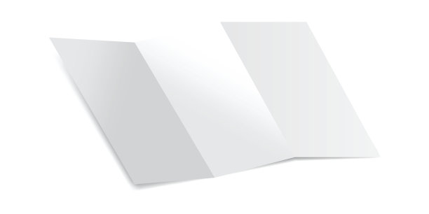 三层空白纸与阴影模型矢量插图。模拟的信纸孤立在一个白色的背景。图片下载