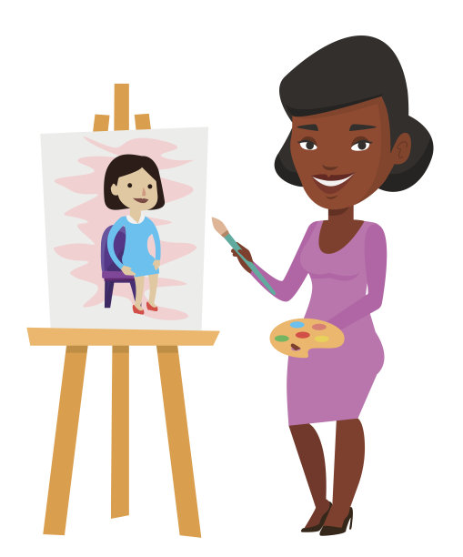 创造性的女性艺术家绘画肖像图片下载