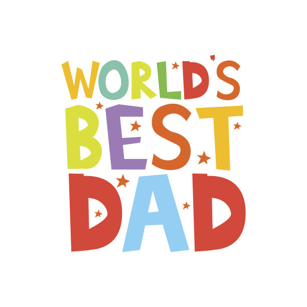 世界上最好的爸爸信件有趣的孩子风格印刷海报。矢量图图片下载