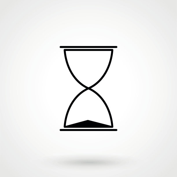 沙漏矢量图标在白色背景上简单设计。矢量符号说明图片下载