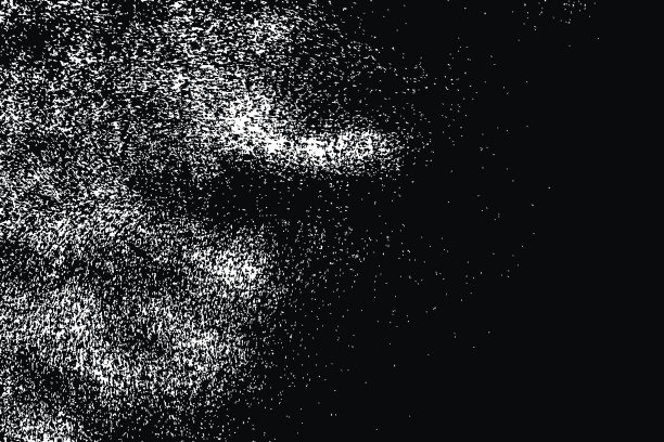 食物薄片的轮廓，如盐、杏仁或小麦粉铺在平坦的表面或桌子上。俯视图灰尘，吹沙或面包屑。抽象的颗粒纹理孤立在黑色背景。图片下载