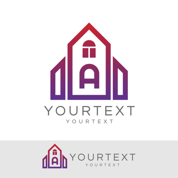 房地产首字母A图标设计图片下载