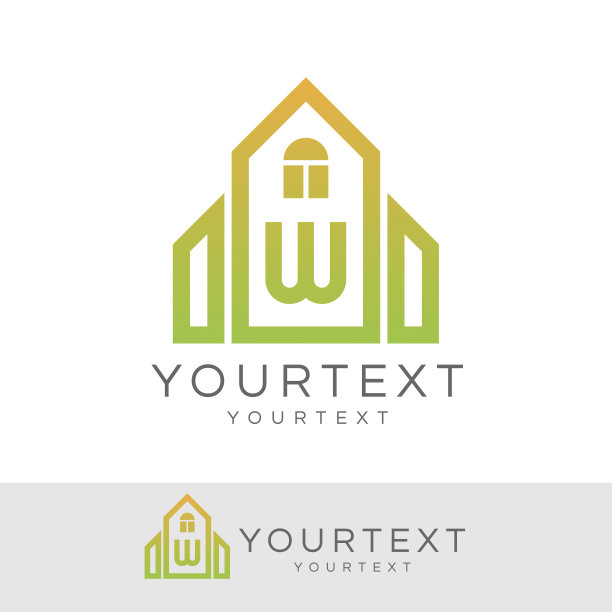 房地产初始字母W图标设计图片下载