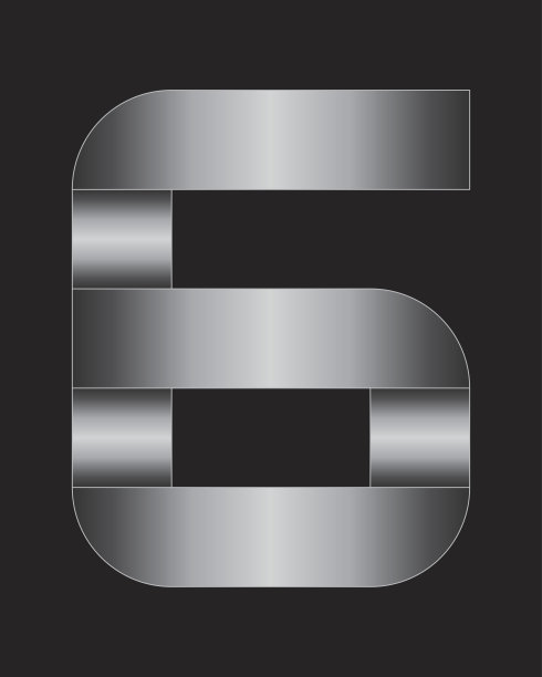 矩形弯曲金属字体，第6号图片下载