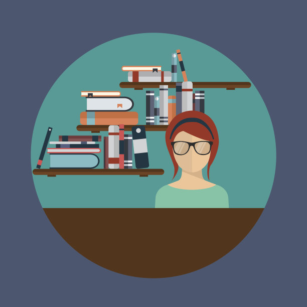 图书管理员。平面向量插图。图片下载