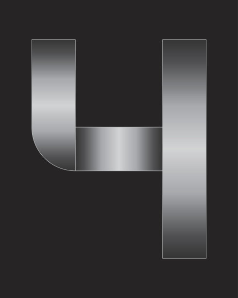 矩形弯曲金属字体，4号图片下载