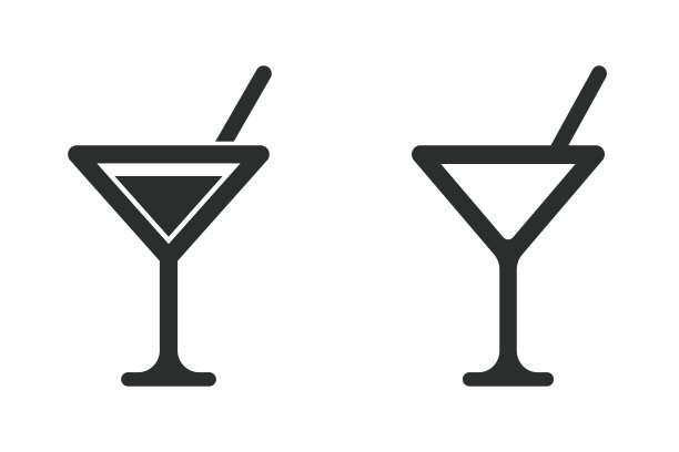 鸡尾酒矢量图标图片下载