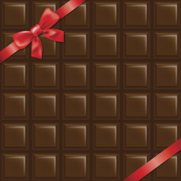 巧克力质地与红色蝴蝶结图片下载