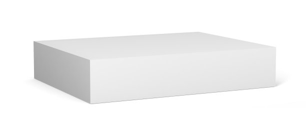 白色空白纸板包装的3d盒子在白色背景模拟和模板设计。素材图片