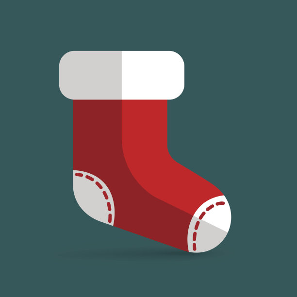 红色的圣诞长筒袜。图片下载