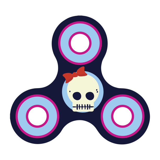 一个可爱的带红色蝴蝶结的头盖骨，坐立不安。作为万圣节或死亡之日的图标或有趣的海报或横幅怪兽派对。图片下载