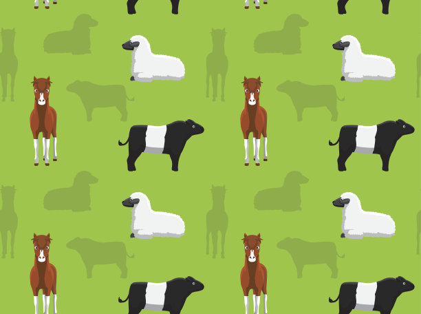 家畜农场动物无缝墙纸11图片下载