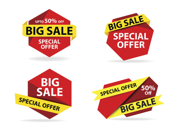 丰富多彩的购物促销传单海报宣传册模板，打折促销元素图片下载