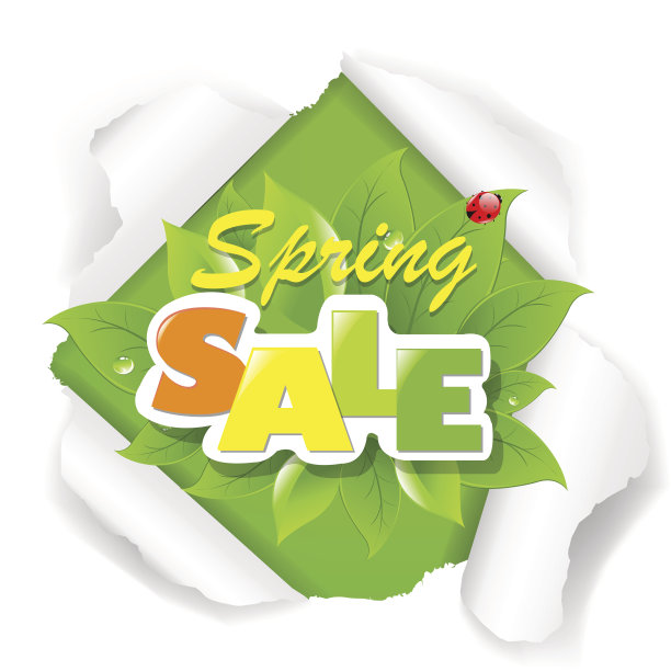 绿色撕纸促销海报图片下载