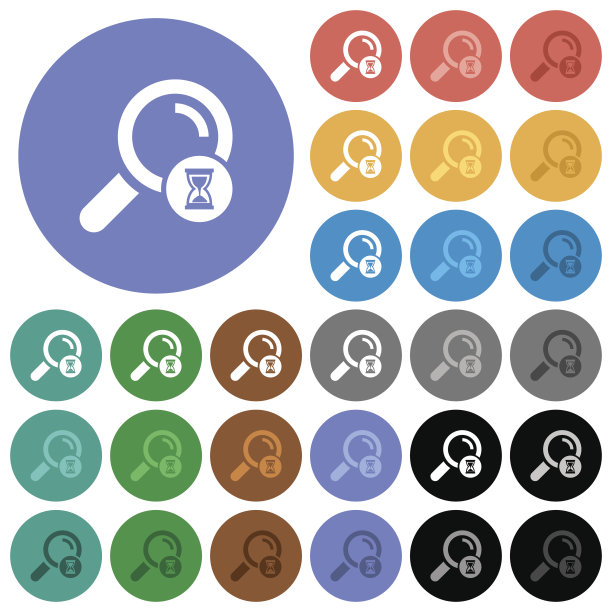 搜索过程中圆形平面多色图标图片下载