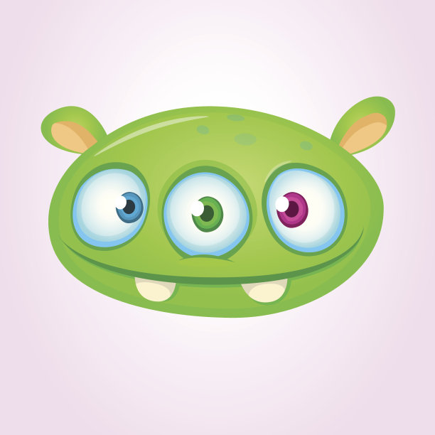 哈普卡通外星人头。怪物头的矢量图图片下载