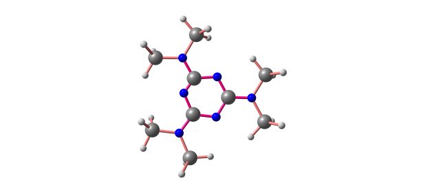 2,4,6-三（二甲氨基）-1,3,5-三嗪分子结构（白色背景）图片下载