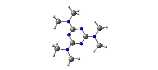 2,4,6-三二甲氨基-1,3,5-三嗪分子结构孤立于白色上图片下载
