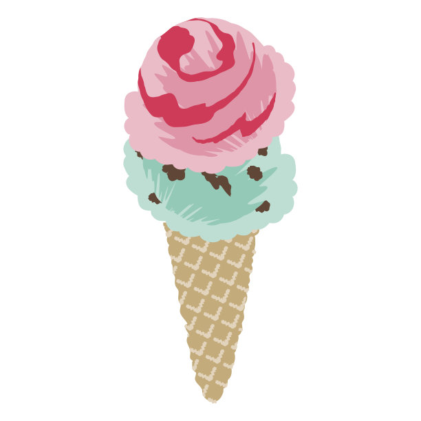 矢量插图的一个冰淇淋与简单的触摸图片下载