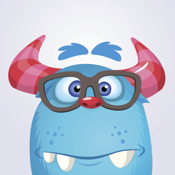 戴着眼镜的卡通雪人怪物。向量插图的大脚野人图片下载