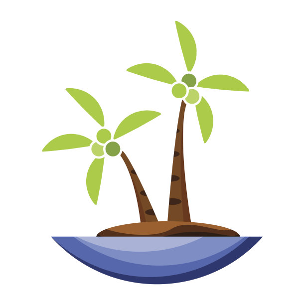 椰子树图标卡通图片下载