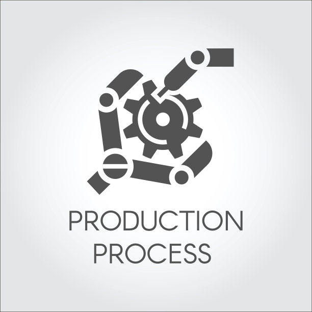 黑色图标在平面风格的机器人手臂收集细节。工业设备现代化，生产加工理念图片下载