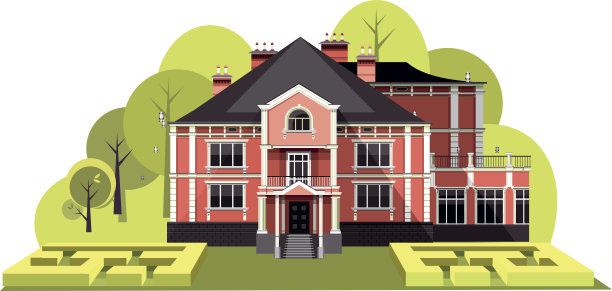 古老的庄园向量图片下载