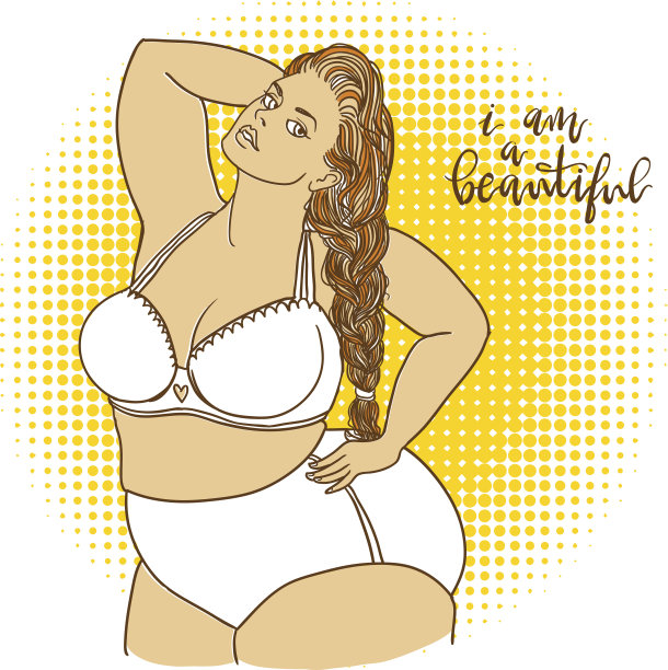 大号内衣模特。题词:我是美丽的图片下载