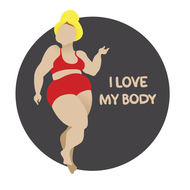 穿着内衣的曲线女孩。身体正矢量图标图片下载