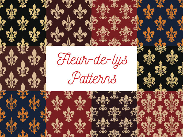 鸢尾花纹章皇家花卉图案集图片下载