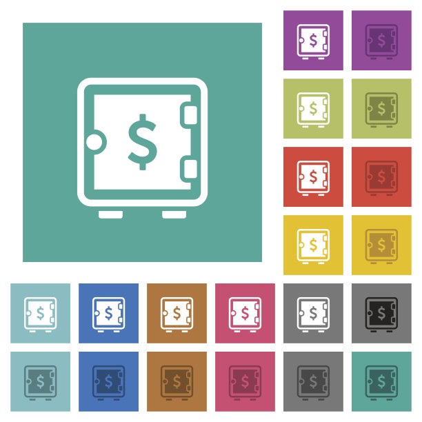 美元强势方框平多色图标图片下载